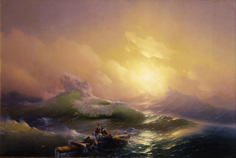 The Ninth Wave (1850) by Ivan Aivazovsky. Russian Museum, St. Petersburg, Russia. Credit: Wikimedia Commons
