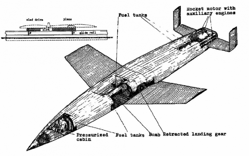 The Silbervogel antipodal bomber. Credit: falsesteps.wordpress.com